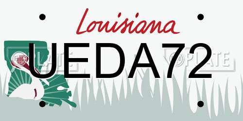 UEDA72 Louisiana License Plate