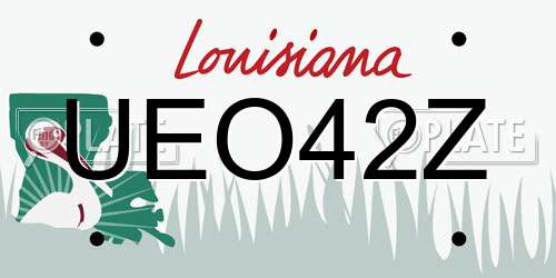 UEO42Z Louisiana License Plate
