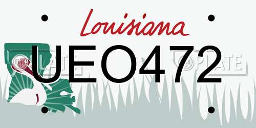 UEO472 Louisiana License Plate