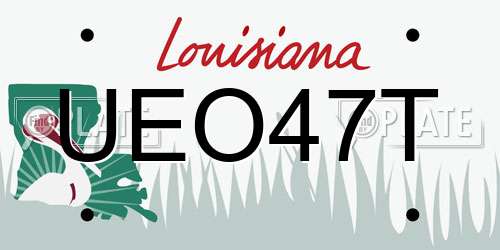 UEO47T Louisiana License Plate