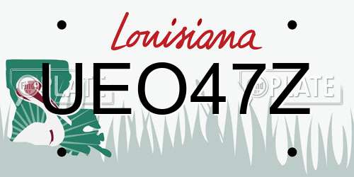 UEO47Z Louisiana License Plate