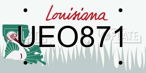 UEO871 Louisiana License Plate