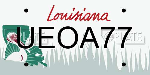 UEOA77 Louisiana License Plate