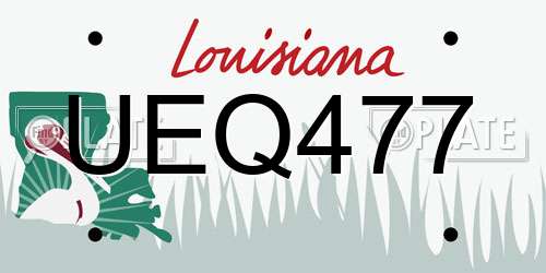 UEQ477 Louisiana License Plate