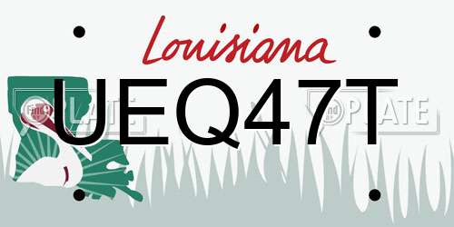 UEQ47T Louisiana License Plate