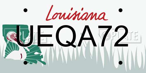 UEQA72 Louisiana License Plate
