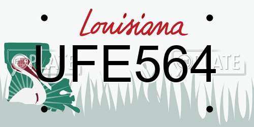 UFE564 Louisiana License Plate