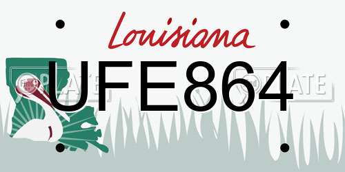 UFE864 Louisiana License Plate
