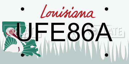 UFE86A Louisiana License Plate