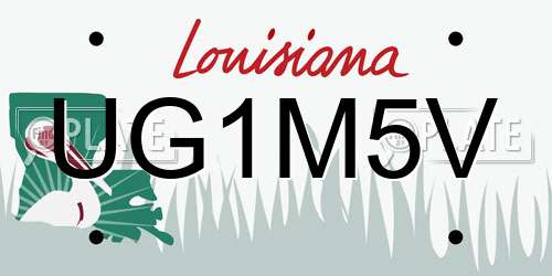 UG1M5V Louisiana License Plate