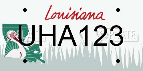 UHA123 Louisiana License Plate