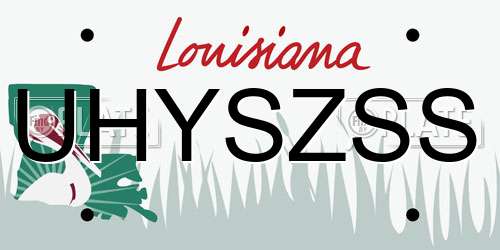 UHYSZSS Louisiana License Plate