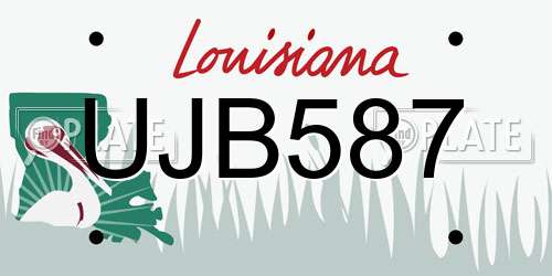 UJB587 Louisiana License Plate
