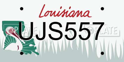 UJS557 Louisiana License Plate