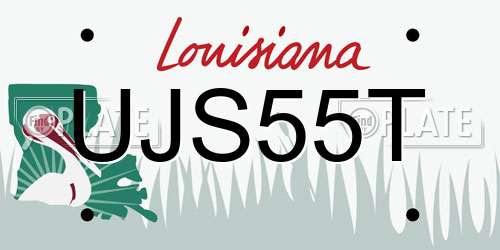 UJS55T Louisiana License Plate