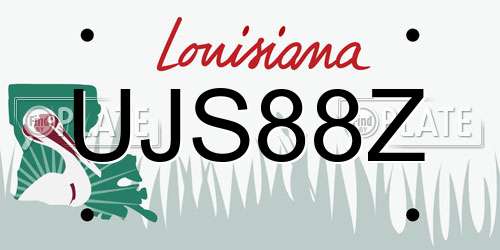 UJS88Z Louisiana License Plate