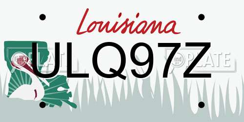 ULQ97Z Louisiana License Plate
