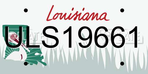 ULS19661 Louisiana License Plate