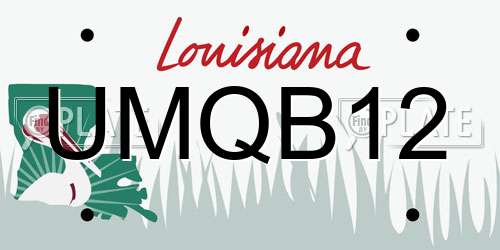 UMQB12 Louisiana License Plate