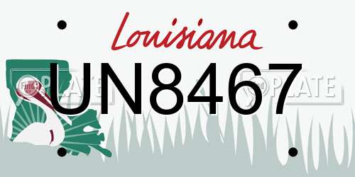 UN8467 Louisiana License Plate