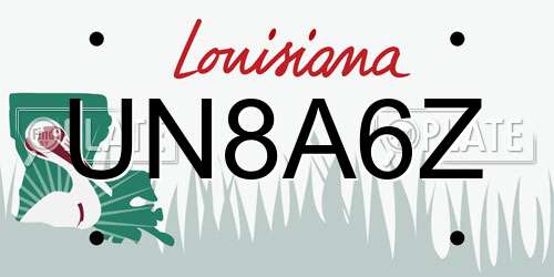 UN8A6Z Louisiana License Plate