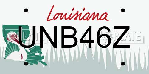 UNB46Z Louisiana License Plate
