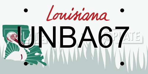 UNBA67 Louisiana License Plate