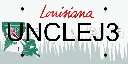 UNCLEJ3 Louisiana License Plate