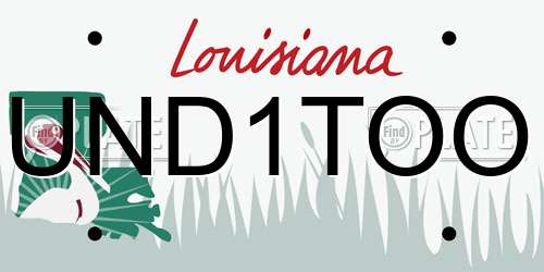 UND1TOO Louisiana License Plate