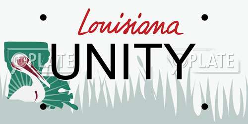 UNITY Louisiana License Plate