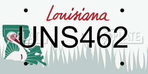 UNS462 Louisiana License Plate