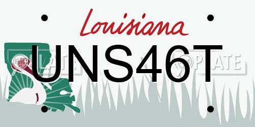 UNS46T Louisiana License Plate