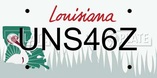 UNS46Z Louisiana License Plate