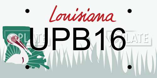 UPB16 Louisiana License Plate