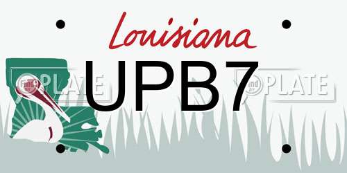 UPB7 Louisiana License Plate