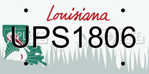 UPS1806 Louisiana License Plate
