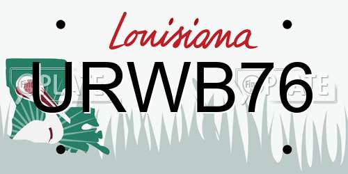 URWB76 Louisiana License Plate
