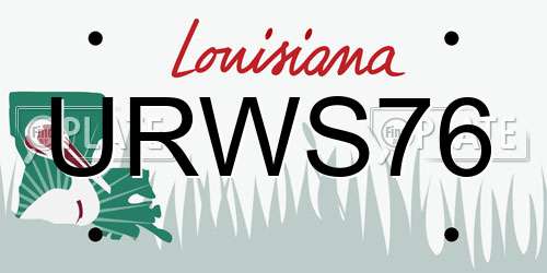 URWS76 Louisiana License Plate