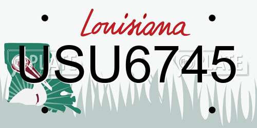 USU6745 Louisiana License Plate