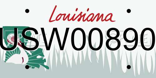 USW00890 Louisiana License Plate