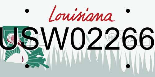 USW02266 Louisiana License Plate