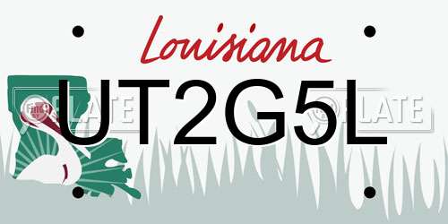UT2G5L Louisiana License Plate