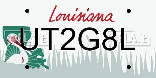 UT2G8L Louisiana License Plate