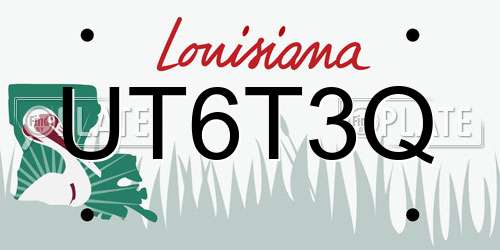 UT6T3Q Louisiana License Plate