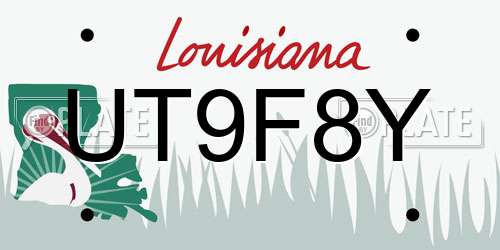 UT9F8Y Louisiana License Plate
