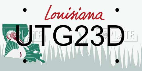 UTG23D Louisiana License Plate
