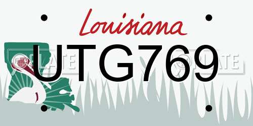 UTG769 Louisiana License Plate