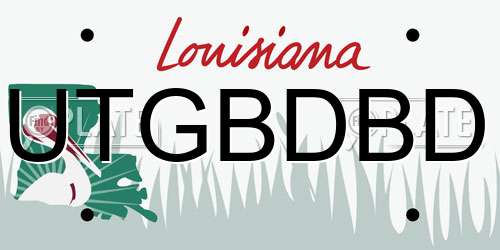 UTGBDBD Louisiana License Plate