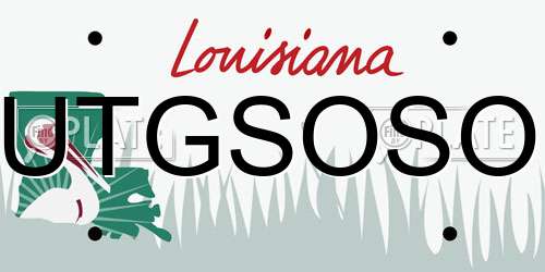 UTGSOSO Louisiana License Plate
