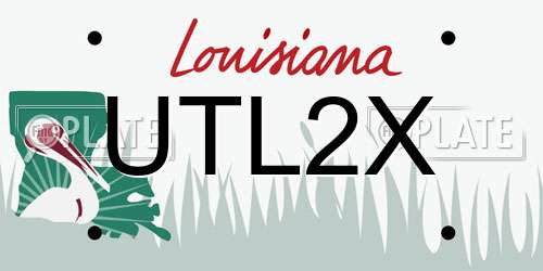 UTL2X Louisiana License Plate